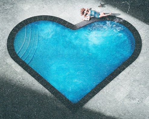 Splashing Heart by David Drebin - C-Type Print with Diamond Dust